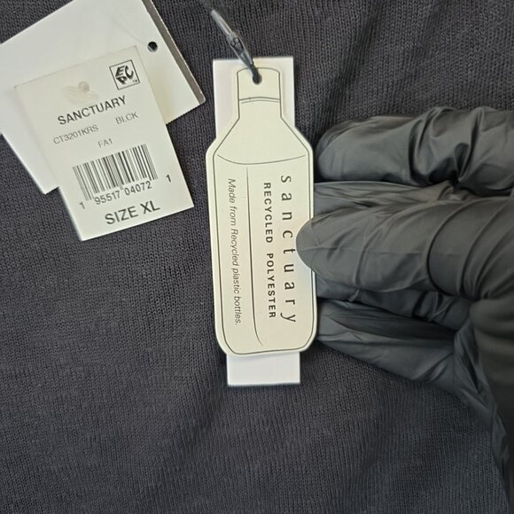 Sanctuary One Shoulder Knit Top Women's Size XL Black Strap Rayon Blend Casual - Picture 5 of 8